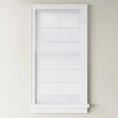 1pc Light Filtering Cordless Linen Blend Roman Window Shade White - Threshold™ 2 1pc Light Filtering Cordless Linen Blend Roman Window Shade White - Threshold™ - Image 2