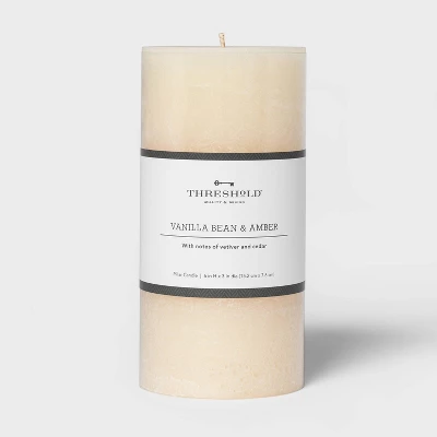 Pillar Vanilla Bean And Amber Candle - Threshold™ 3 Pillar Vanilla Bean And Amber Candle - Threshold™ - Image 3