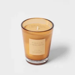 Colored Vase Glass With Dustcover Tobacco And Bergamot Candle Yellow - Threshold™ -Threshold Décor Deals Store GUEST f2d322ed 7929 4fe4 80ce 3b86e1456d1f