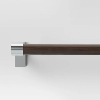 Dark Faux Wood Curtain Rod Nickel - Threshold™ 4 Dark Faux Wood Curtain Rod Nickel - Threshold™ - Image 4