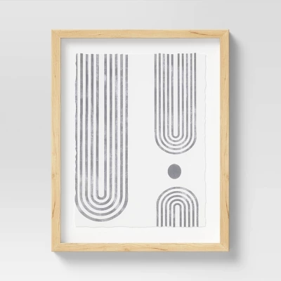 (Set Of 2) 16" X 20" Curve Lines Framed Under Glass Black - Threshold™ 3 (Set Of 2) 16" X 20" Curve Lines Framed Under Glass Black - Threshold™ - Image 3