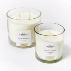 Clear Glass Santal & Ginger Candle White - Threshold™ Designed With Studio McGee -Threshold Décor Deals Store GUEST f8468f42 e11b 4265 be90 0b4528f7c8a3