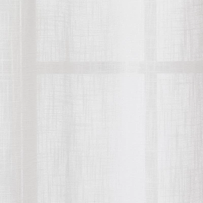 1pc 54"x84" Sheer Contrast Edge Window Curtain Panel White/Natural - Threshold™ 3 1pc 54"x84" Sheer Contrast Edge Window Curtain Panel White/Natural - Threshold™ - Image 3